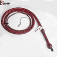 thumbnail image 2 of Látigo Bullwhip de 16 pies, 16 trenzas, de cuero de canguro, para equitación y práctica de chasquido, flexible, con vientre y refuerzo interior de cuero, rojo y negro para deportes al aire libre, 2 of 7