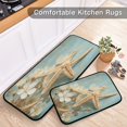 thumbnail image 5 of 2-Piece Kitchen Rugs Set Non-Slip Mats Carpet Floor for Kitchen, Bathroom (19.7"x27.6" & 19.7"x47.2") Starfish with Flowers, 5 of 7