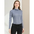 thumbnail image 3 of INSPIRE CHIC Blouse Décontractée à Carreaux à Manches Longues et Col Roulé pour Femmes, 3 of 6