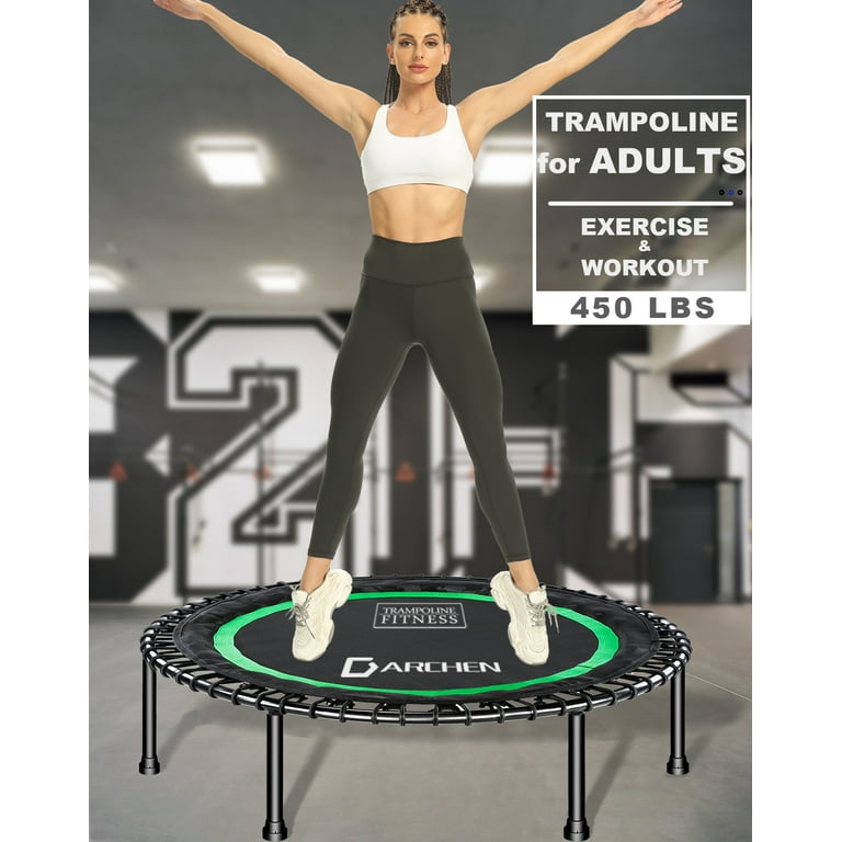 Darchen 450 lbs Mini Trampoline for Adults, Indoor Small Rebounder Exercise  Trampoline for Workout Fitness for Quiet and Safely Cushioned Bounce, [40  Inch] 