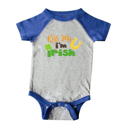 

Inktastic Saint Patrick s Day Kiss Me I m Irish Clovers Gift Baby Boy or Baby Girl Bodysuit