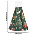 thumbnail image 6 of Yayeee Kitchen Hanging Hand Towels Set of 2 with Loop Bathroom Absorbent Tie Towel, Yellow Christmas Gingerbread, 6 of 7
