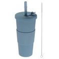 thumbnail image 1 of Unique Bargains Gobelets Boba Réutilisables avec Couvercle et Paille, Gobelets en Acrylique Isolés de 24 Oz (Bleu Brume), 1 of 6
