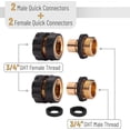 thumbnail image 2 of Garden Hose Quick Connectors, 3/4 Inch, 2 Sets (2 Female+2 Male) Water Hose Quick Connect Fittings, Hose Fittings, 2 of 4