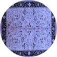 thumbnail image 1 of Ahgly Company Indoor Round Oriental Blue Traditional Area Rugs, 4' Round, 1 of 4
