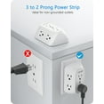thumbnail image 6 of LENCENT 2 Prong Surge Protector Power Strip,2 Prong to 3 Prong Grounding Outlet Adapter,Wall Tap for Non-Grounded Outlet Splitter, 6 of 10