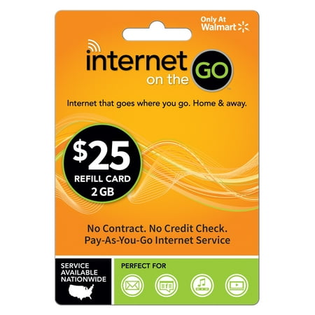 $25 Internet on the Go® (IOTG) 2.0 GB refill card (Email