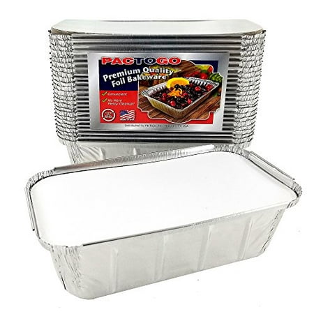 

Pactogo 1 1/2 lb. IVC Disposable Aluminum Foil Loaf Bread Pan w/Board Lid (8 x 4.1 x 2.2 ) - Heavy Duty Made in USA (Pack of 25 Sets)