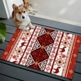 thumbnail image 3 of Red Boho Entryway Rug 2'x3'&nbsp; Non Slip Front Door Mats, Southwestern Aztec Palm Tree Animals Patterned Entrance Rugs Indoor Outdoor Carpet, Washable Floor Mats Small Area Rug for Bedroom Kitchen, 3 of 8