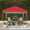 thumbnail image 5 of 10x10ft Pop Up Canopy, Outdoor Portable Folding Instant Lightweight Gazebo Shade Tent with Adjustable Height, Wind Vent and Carrying Bag for Backyard, Deck, Pool, Garden, Red, 5 of 5