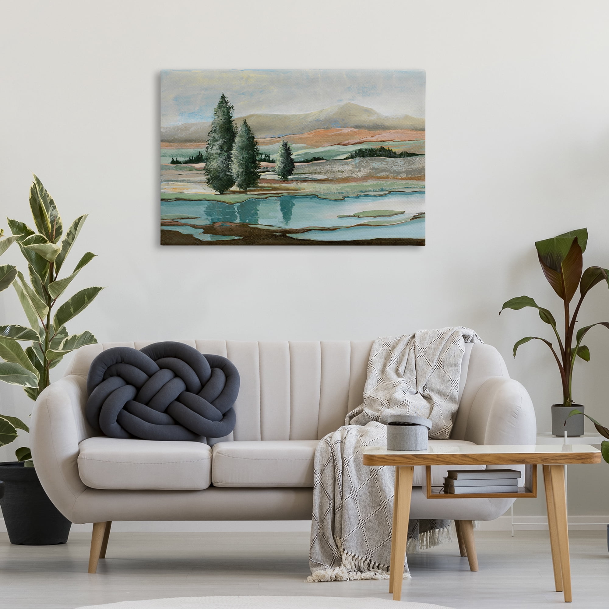 Stupell Industries Natural Creek Landscape Landscape & Nature Painting Wrapped Canvas Art Print Wall Art, 36 x 24