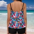 thumbnail image 4 of DHFJKG High Waisted Tankini Sets For Women 2 Piece Swimsuits Floral Tropical Print Swim Tank Top With Shorts Bottom Tummy Control Holiday Beachwear, 4 of 6