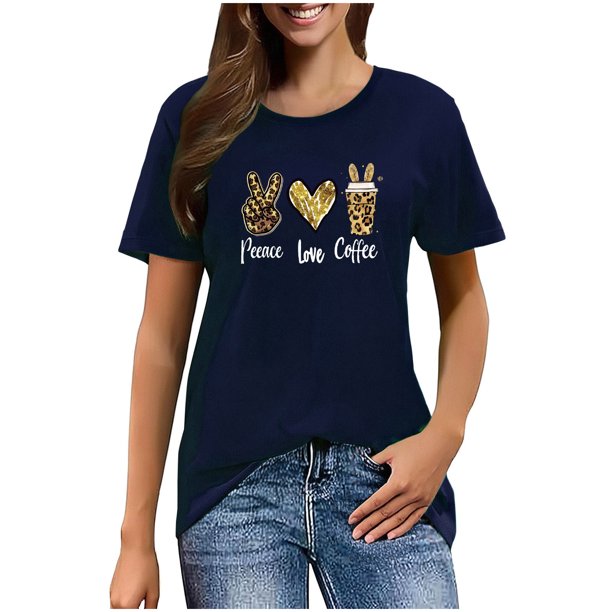 Mujeres Manga Corta de Verano Tops Pascua Impresa Cuello Redondo, Blusa de Moda Casual para la Primavera