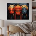 thumbnail image 2 of Designart "Vibrant Red African Masks II" African Tribes Metal Art Print, 2 of 5