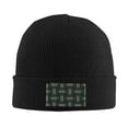 thumbnail image 2 of ZICANCN Abstract Green Woven Stripe Knit Beanie Hat, Winter Cap Soft Warm Classic Hats for Men Women, Black, 2 of 8