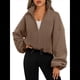 thumbnail image 5 of Chaquetas de Forro para Mujer, Sudaderas Extragrandes con Cremallera, Ropa de Invierno, Conjuntos de Larga y Corte Corto para Otoño. Color Caramelo XL, 5 of 9