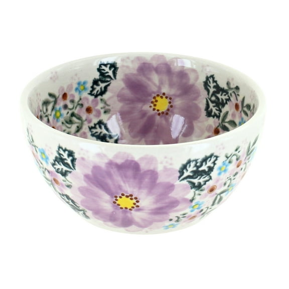 Blue Rose Polish Pottery Lilac Garden Dessert Bowl