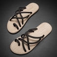 thumbnail image 5 of Mens Slippers,Men Flip Flop Slippers Flat Sole Comfort Sandals for Beach Summer Casual Wear,Slippers for Men,Brown,8.5, 5 of 6