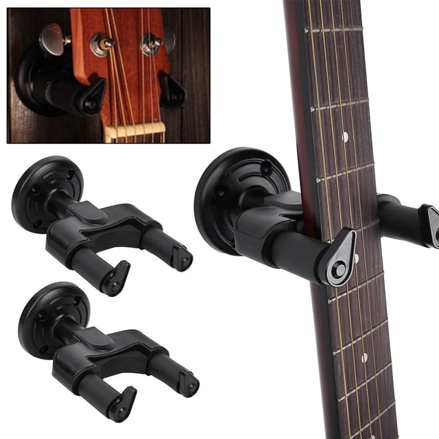 2 Soportes De Pared Para Guitarra, Ganchos De Montaje En Pared ABS Con Tornillo, Cuello Giratorio Ajustable, Revestimiento De Goma, Colgador De Guitarra Para Guitarra, Bajo,