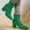Green, variant on YOUYEDIAN Boots for Women Fall Winter Fashion Print Block Heel Versatile Pointed Toe Ankle Booties Side Zipper Warm Outdoor Walking Shoes
