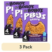 (3 pack) Bobo's PB&Js, Peanut Butter Oat Crust With Grape Filling, 4 Pack of 2.1 oz oat snacks