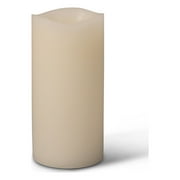 6-Inch Tall Battery-Operated Bisque Wax Glow Wick LED Candle with Vanilla Scent