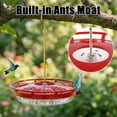 thumbnail image 2 of 16 oz Plastic Disc Hummingbird Feeders for Outdoors Hanging, Leak-Resistant Nectar Feeder with 5 Ports, Wide Mouth Easy Clean & Refill, Built-in Ant Moat for Garden Backyard, 2 of 9