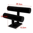 thumbnail image 2 of Two-Tier Jewelry Hard Display Stand Holder Bracelet Chain Bangle Black Velvet, 2 of 8