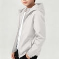 thumbnail image 5 of Hduncf 2PC Kids Rain Jacket Youth Waterproof Hooded Raincoats for Boys Fashion Girls Lightweight Windbreaker Fall Kid Clothes White 5-6Years, 5 of 8