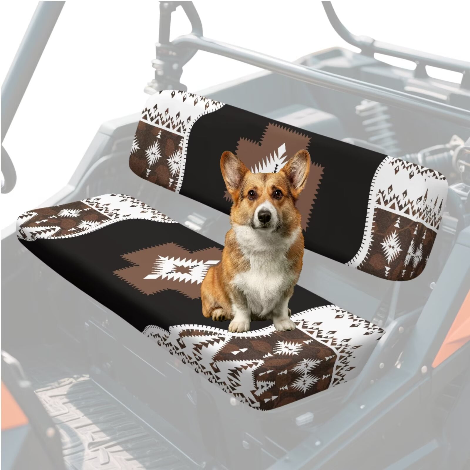 Yuyamidu Aztec Western Geometric UTV Seat Cover UTV Accessories Compatible with Mule 4010 4000 3000 3010 2001-2023 2025 Full Protection Outdoor Camo Cover 2 PCS