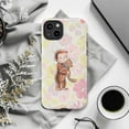 thumbnail image 5 of George The Monkey & Teddy Bear Phone Case, Soft Pastel Floral Art Cover for iPhone 17 16 15 14 13 12 11 Pro Plus Mini, 5 of 5