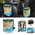 thumbnail image 4 of Yuyamidu Starfish Car Seat Cover Set Beach Car Steering Wheel Cover Seat Belt Strap Pad Trash Bag Air Vent Organizer Pocket Rearview Mirror Cover Auto Cup Mat Wristlet Keychain 15 PCS, 4 of 7