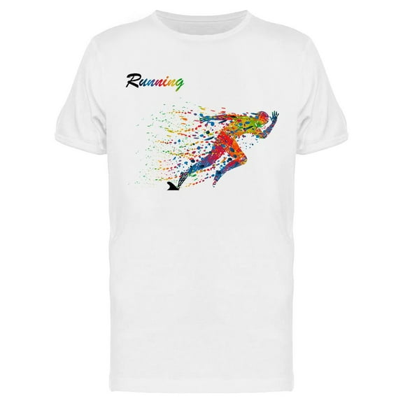 Running Colorful Deisgn T-Shirt Men -Image by Shutterstock, Male x-Large