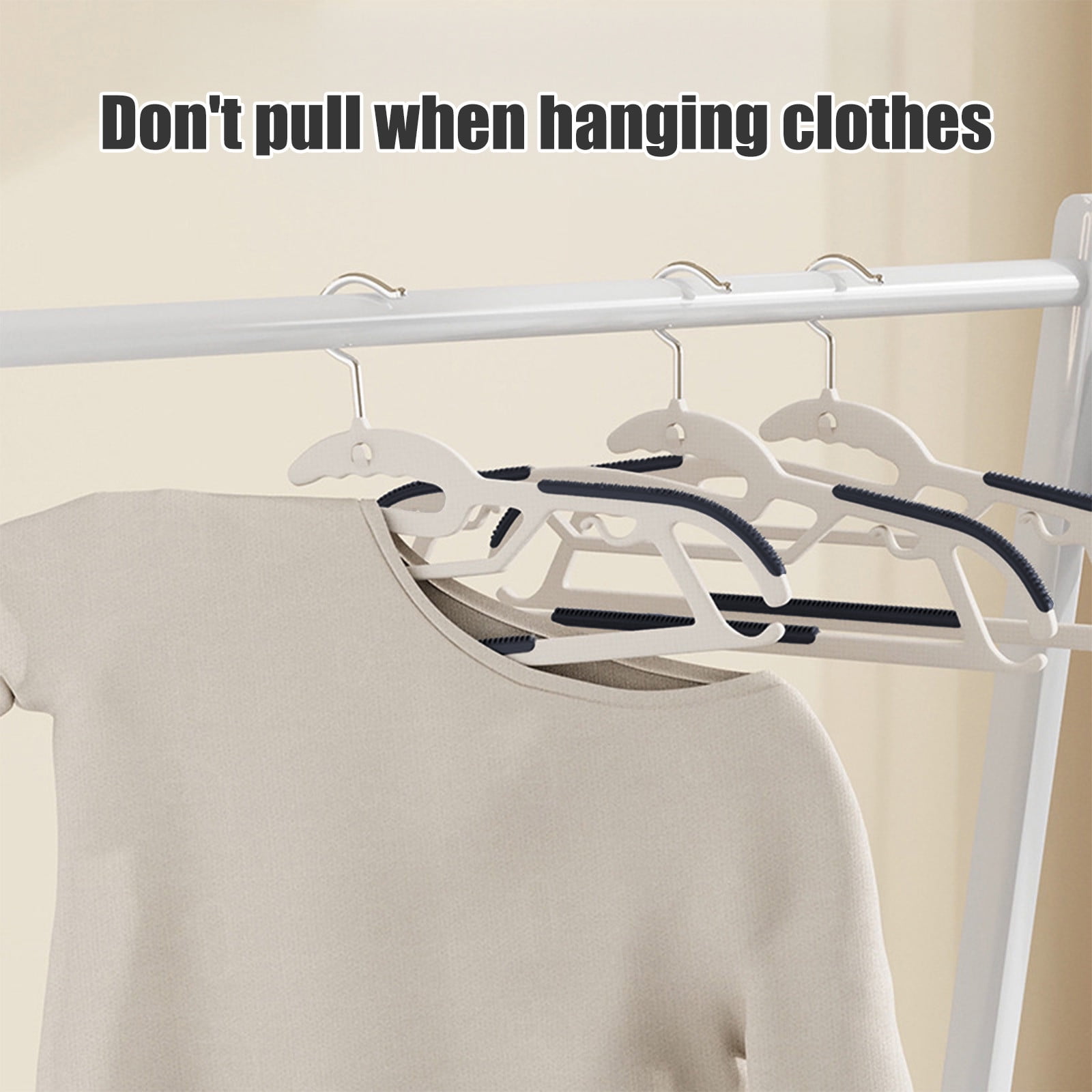 kcavykas Heavy Duty Non Slip Hangers with Wide Shoulders and Windproof Hook Available in Gray Black Navy Orange for Wet Dry Clothes 10 pcs Non Slip & Non Marking Navy
