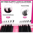 thumbnail image 2 of Kit de racimos de pestañas Fowendia Fluffy 80D 100D, rizo 10-18 mm, 2 of 8
