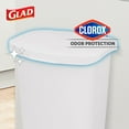thumbnail image 3 of Glad 13 Gal Trash Can with Step Pedal and Odor Protection, White, Pack of 2, 3 of 11