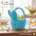 thumbnail image 3 of Peeps Polyester Plush Easter Basket (1 Pack) – 8x8.5x10.5 in. Soft Bunny Shaped Bucket with Bonus LaPrima Morceau Bonbon, 3 of 6