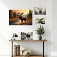 thumbnail image 5 of ZHONGYUTONG Large Moose Wall Art Wildlife Canvas Pictures Rustic Forest Wilderness Animal Painting Elmer Moose Artwork for Home Cabin Wall Decor Frame (20.00" x 30.00"), 5 of 6