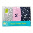 thumbnail image 5 of Spasilk Baby Girls Cotton Pull on Footie Pants Leggings with Feet, Pack of 3, Pink & Navy, 5 of 7