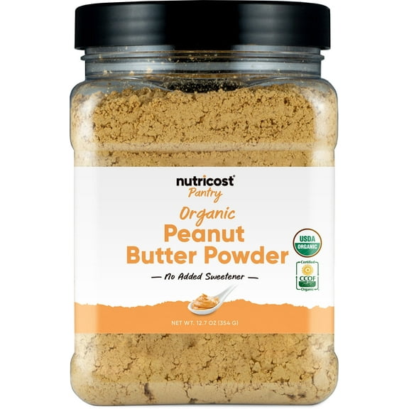 Nutricost Pantry Organic Peanut Butter Flour Powder (30 Servings) - No Added Sweetener, No Added Salt, Non-GMO