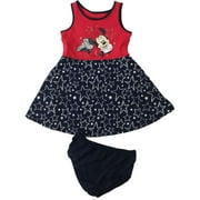 Infant Girls Disney Minnie Mouse Red Blue Stars Patriotic Tank Top Dress 18M