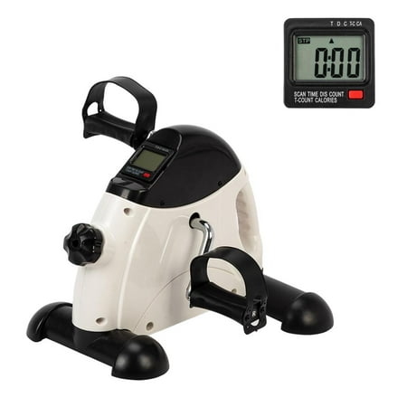 zimtown under desk bike pedal exerciser portable mini cycle exercise bike for leg/arm fitness workout home office use white