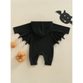 thumbnail image 4 of Baby Boys Halloween Jumpsuit, Letter/Ghost Print Hooded Batwing Sleeve Romper with Crotch Snaps, 4 of 9