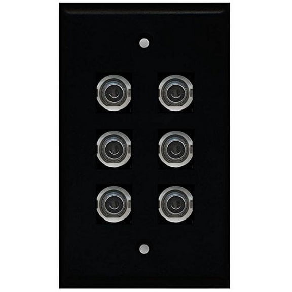 RiteAV (1 Gang Flat 6 3.5mm (Black) Wall Plate Black