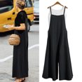 thumbnail image 4 of Depato Women Casual Loose Long Bib Pants Wide Leg Jumpsuits Baggy Cotton Rompers Overalls with Pockets PZZ, 4 of 5