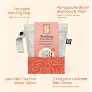 Hello Bello Soothing Essentials Unisex Baby Gift Set with Lavender Wipes, Honeysuckle Shampoo & Body Wash