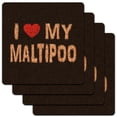 thumbnail image 1 of I Love My Maltipoo Stylish Low Profile Cork Coaster Set, 1 of 1
