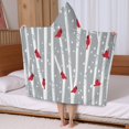 thumbnail image 5 of Gray Christmas Cardinal Bird Pattern Hooded Bath Towel，50"x30" for Ages 3 To 12 Kids, Quick Dry Lightweight Soft Microfiber Hood Beach Towel Cover Up for Kids, 5 of 7