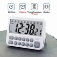 thumbnail image 2 of Temporizador de Cocina Digital, 10 Alarmas, Reloj Despertador Magnético con Vibración y Función Cuenta Regresiva 99 Horas, Mesa, 2 of 5