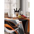 thumbnail image 6 of Abstract Stripes Table Cloth, Retro Modern Orange Black Gray Lines Waterproof Tablecloth for Rectangle Tables, Reusable Washable Fabric Table Cover for Restaurant Kitchen Dining Tables 60"x84", 6 of 6